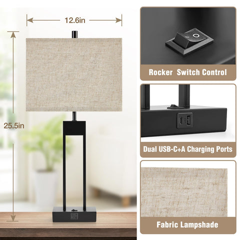 GyroVu nightstand lamps showing color modes switch for warm, natural, and bright light.