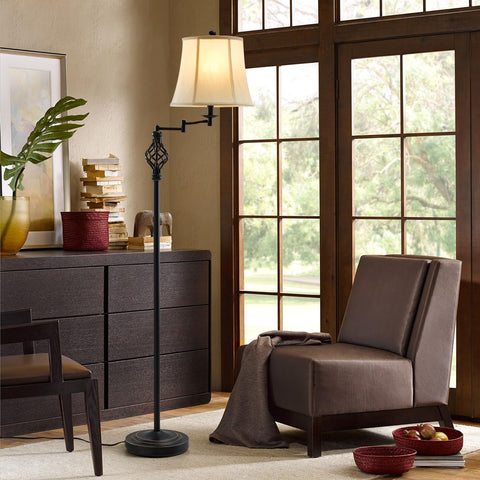GyroVu sturdy round base floor lamp that stays stable around kids and pets