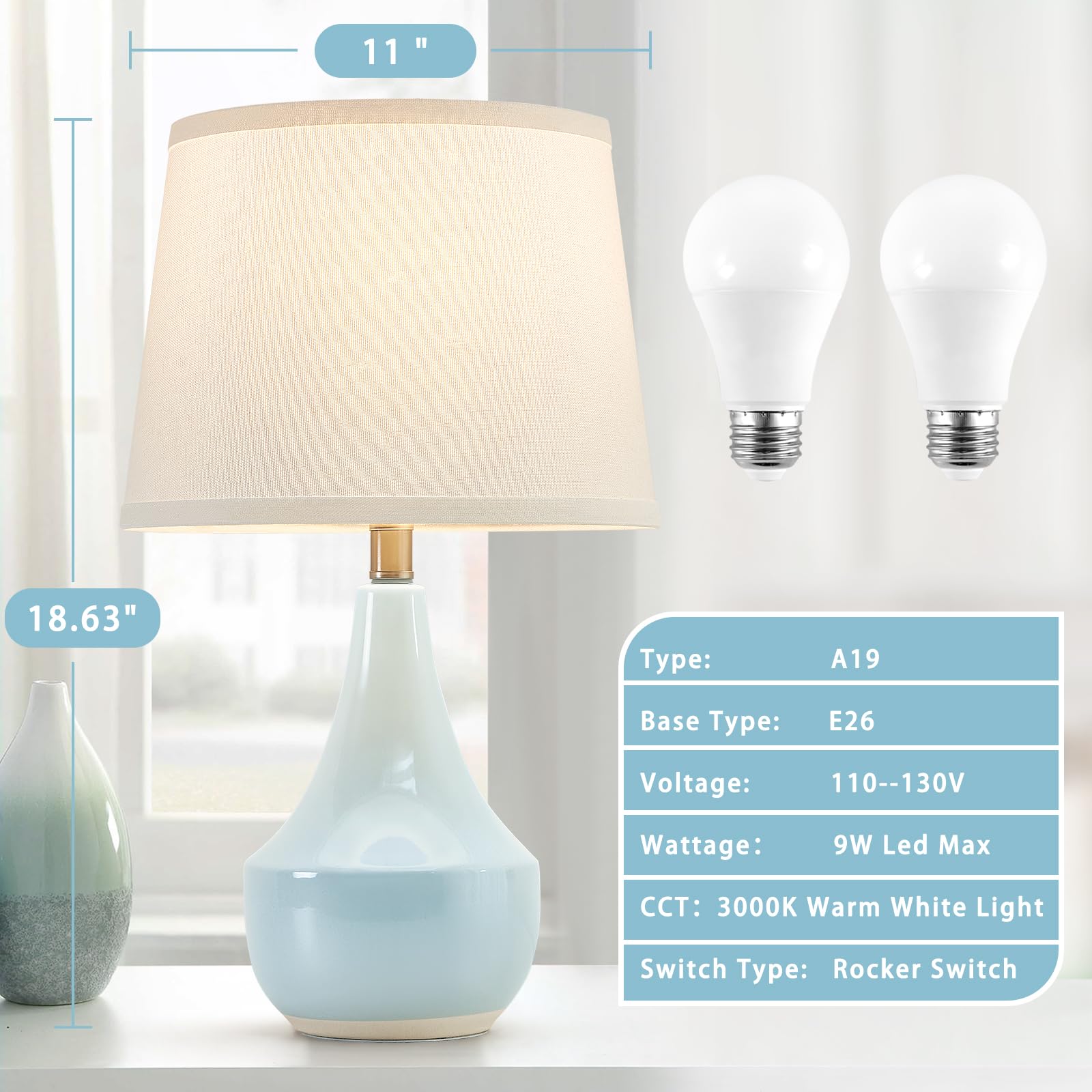 GyroVu fabric lampshade softens light for comfortable evenings