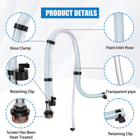 GYUTONG suction and return tubes with drain tube for Graco Magnum