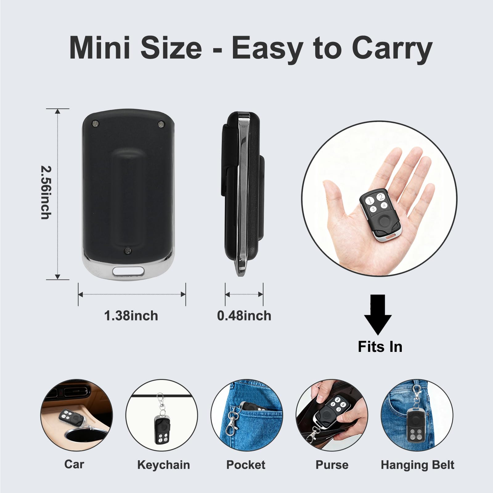 Gyxel Gate Opener Remote programming steps illustrated for quick pairing.