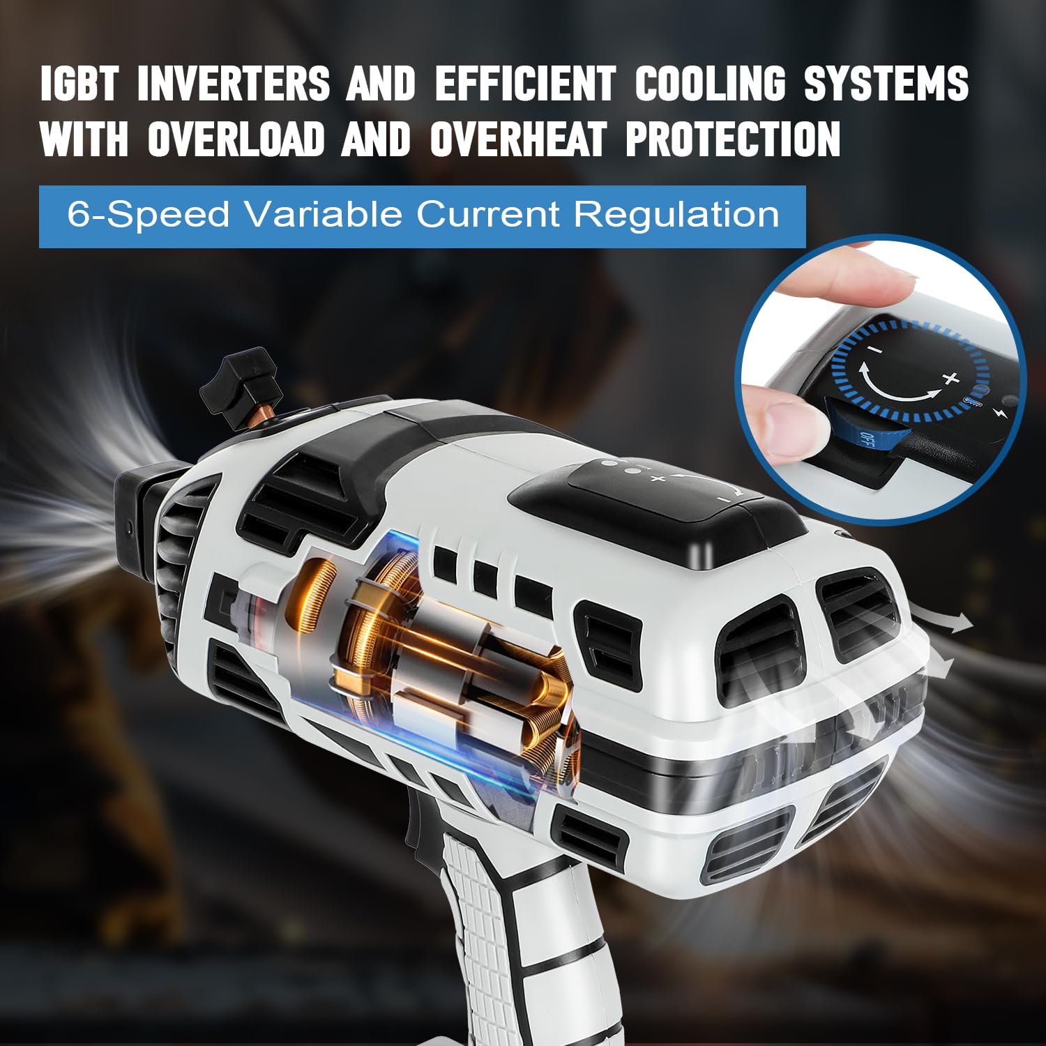GYZJ 20-120A adjustable control for precise heat on various metals.