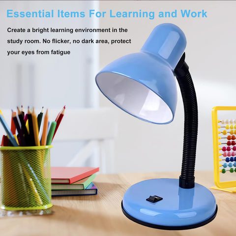 GZGLUZ compact blue desk lamp fits small desks with portability.