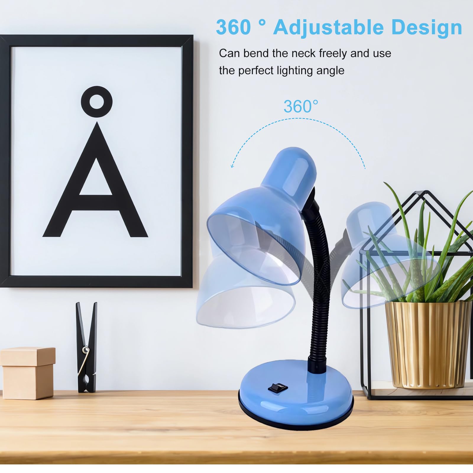 GZGLUZ blue desk lamp LED bulb delivers bright, energy-saving illumination.