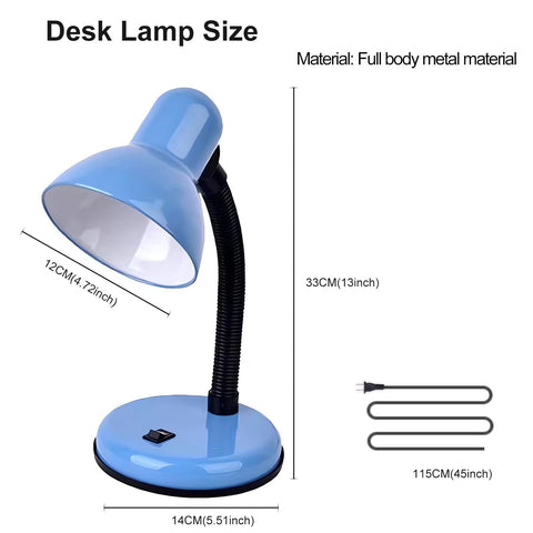 GZGLUZ blue desk lamp features an easy one touch switch for quick control.