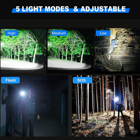 GZGLUZ IPX7 waterproof tactical flashlight for all-weather use