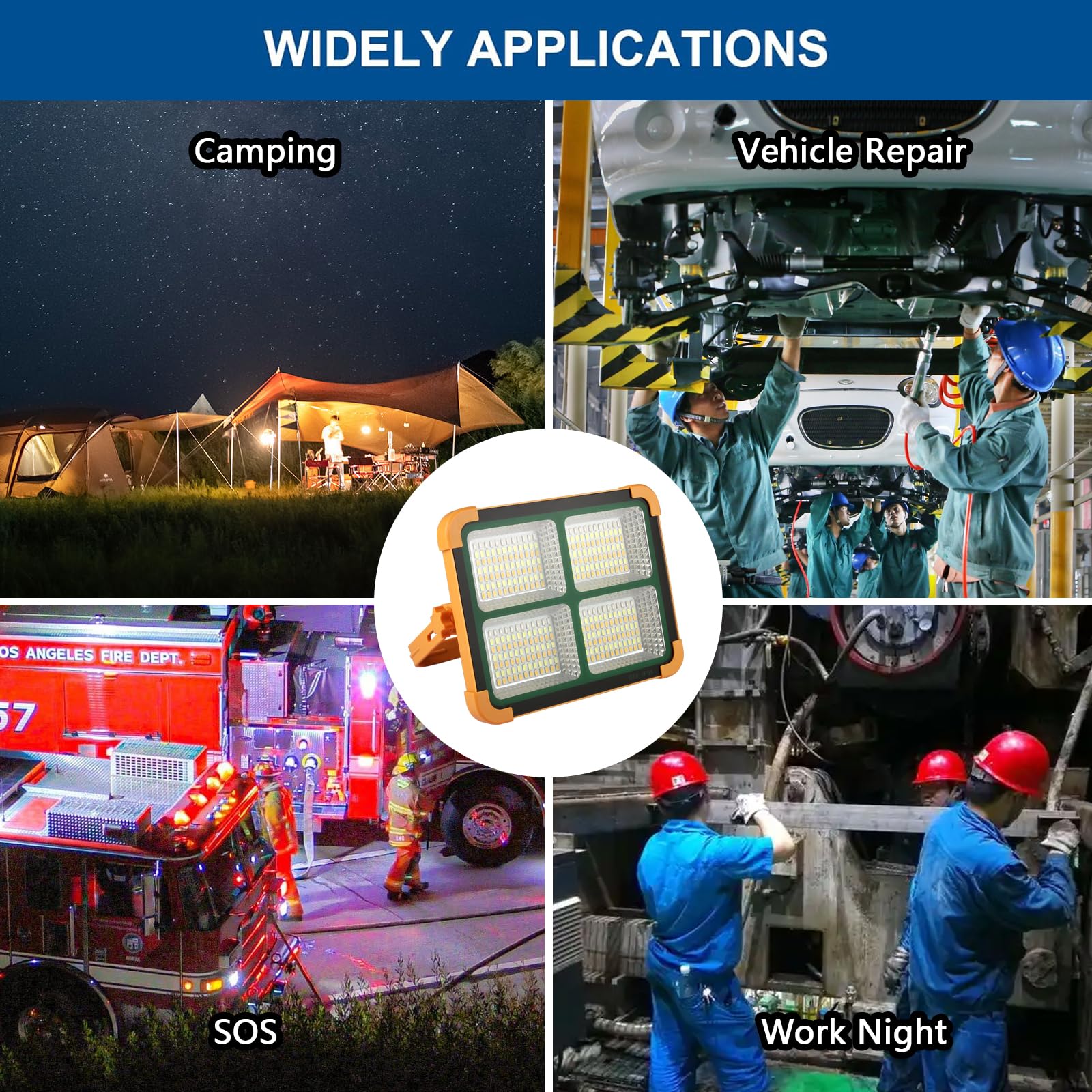 GZGLUZ 10000lm brightness suitable for large-area job sites and camping.