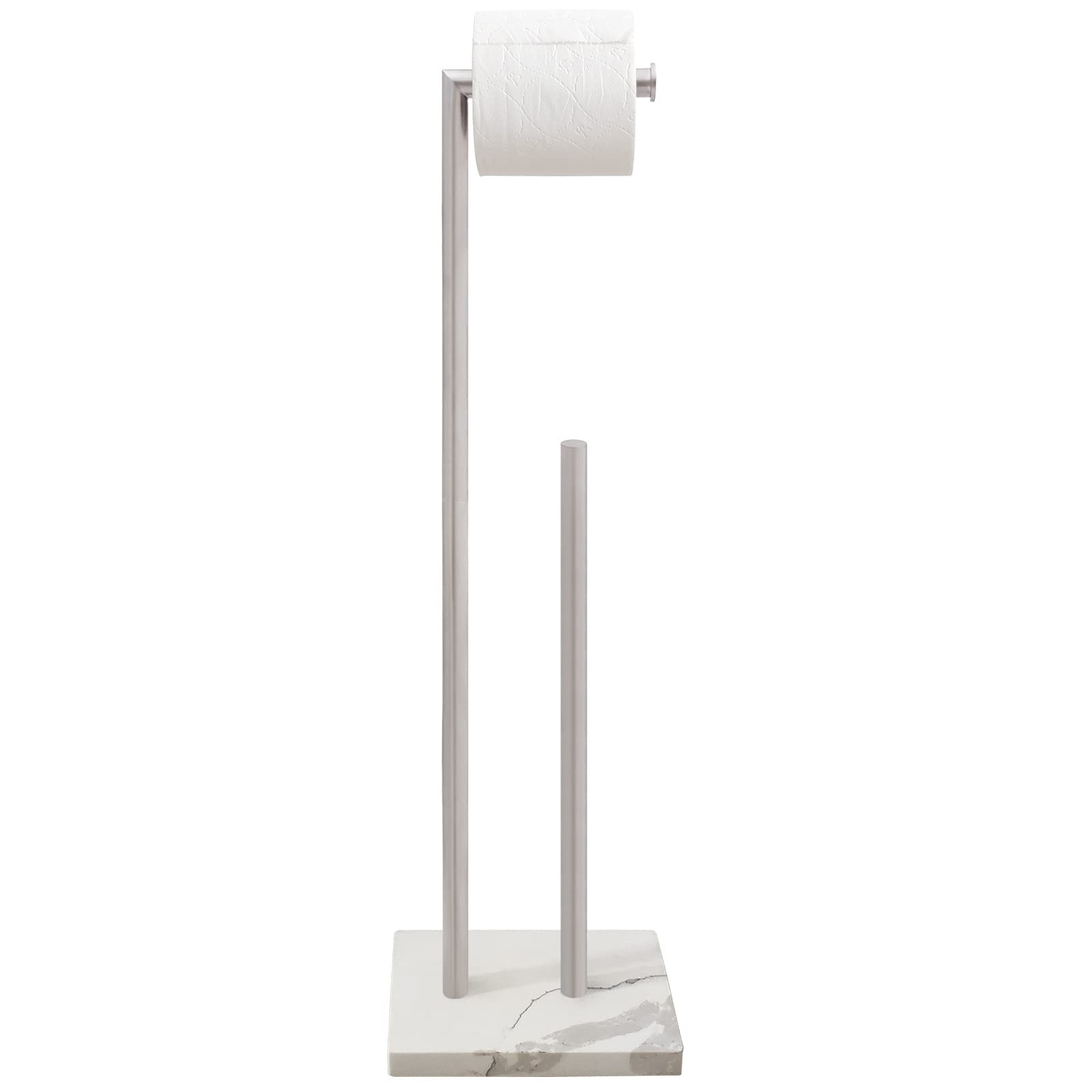 GZILA free-standing toilet paper holder with marble base for stable placement