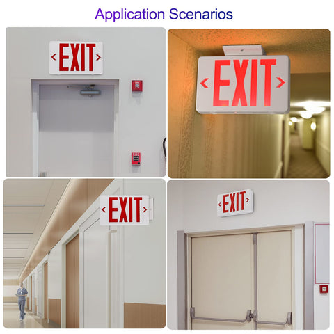 GZRUIYANG red exit sign included canopy and mounting hardware for installation.
