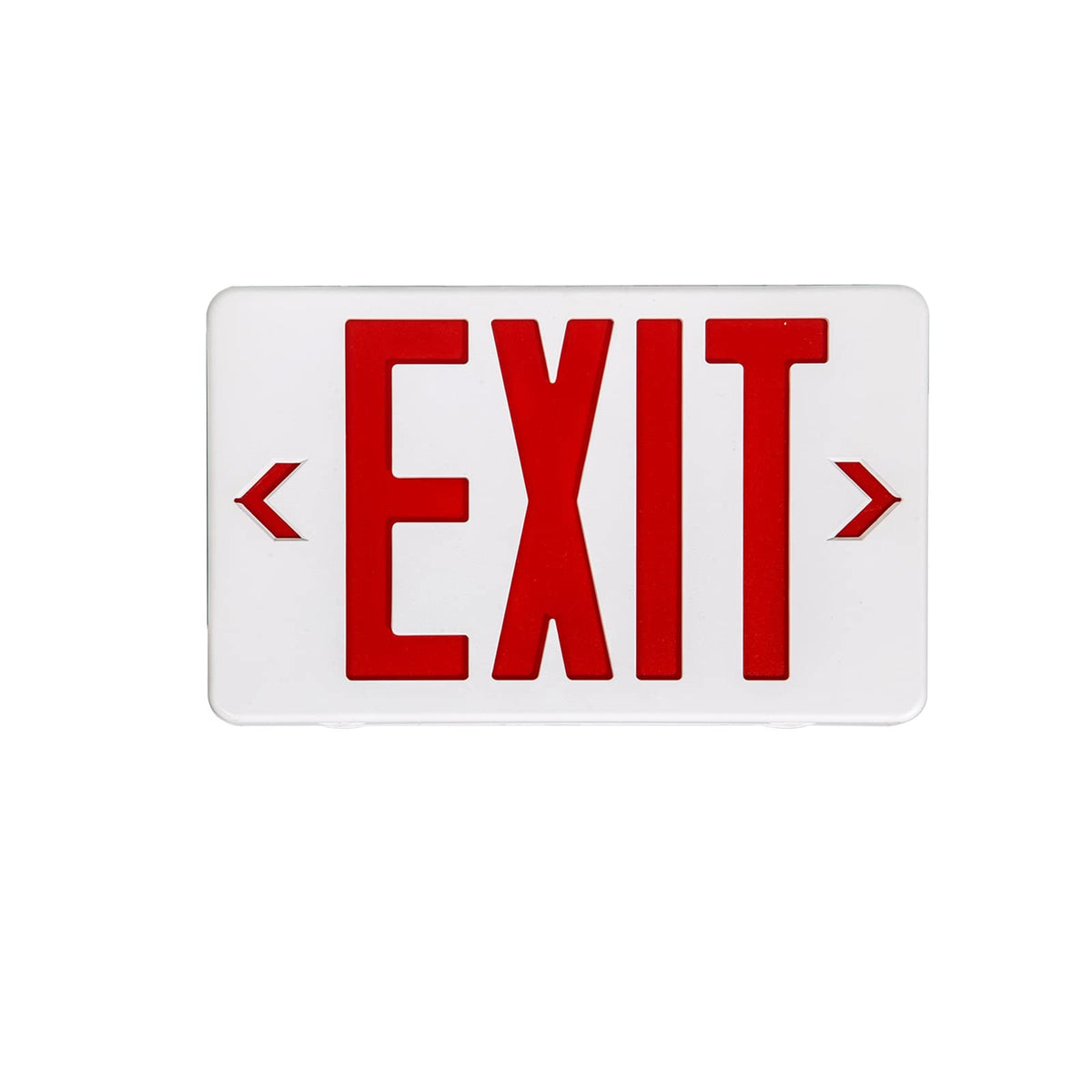 GZRUIYANG red exit sign with LED emergency light, front view, high visibility up to 100 feet.