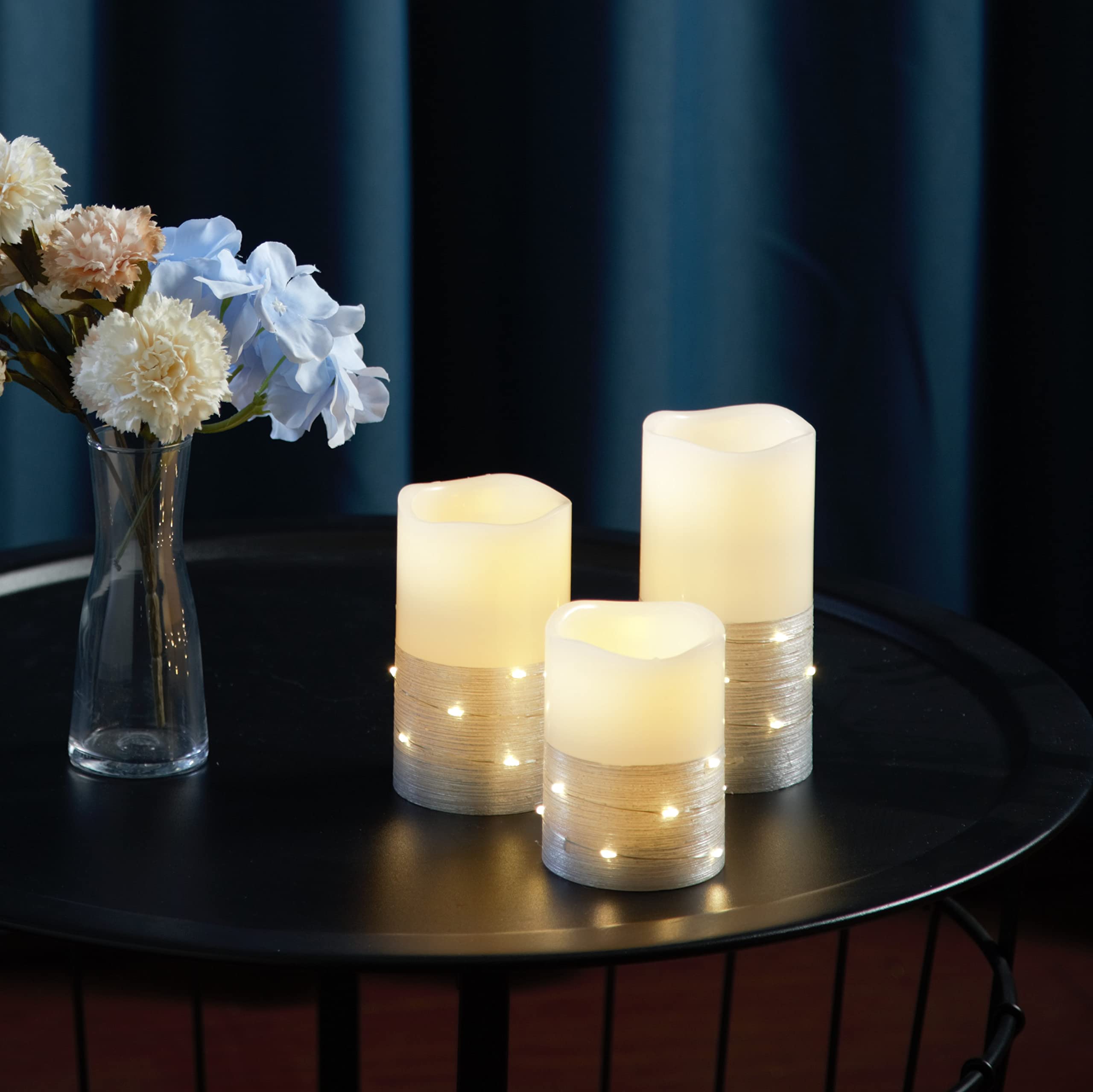 H-BLOSSOM embedded silver wire lights create twinkling accents