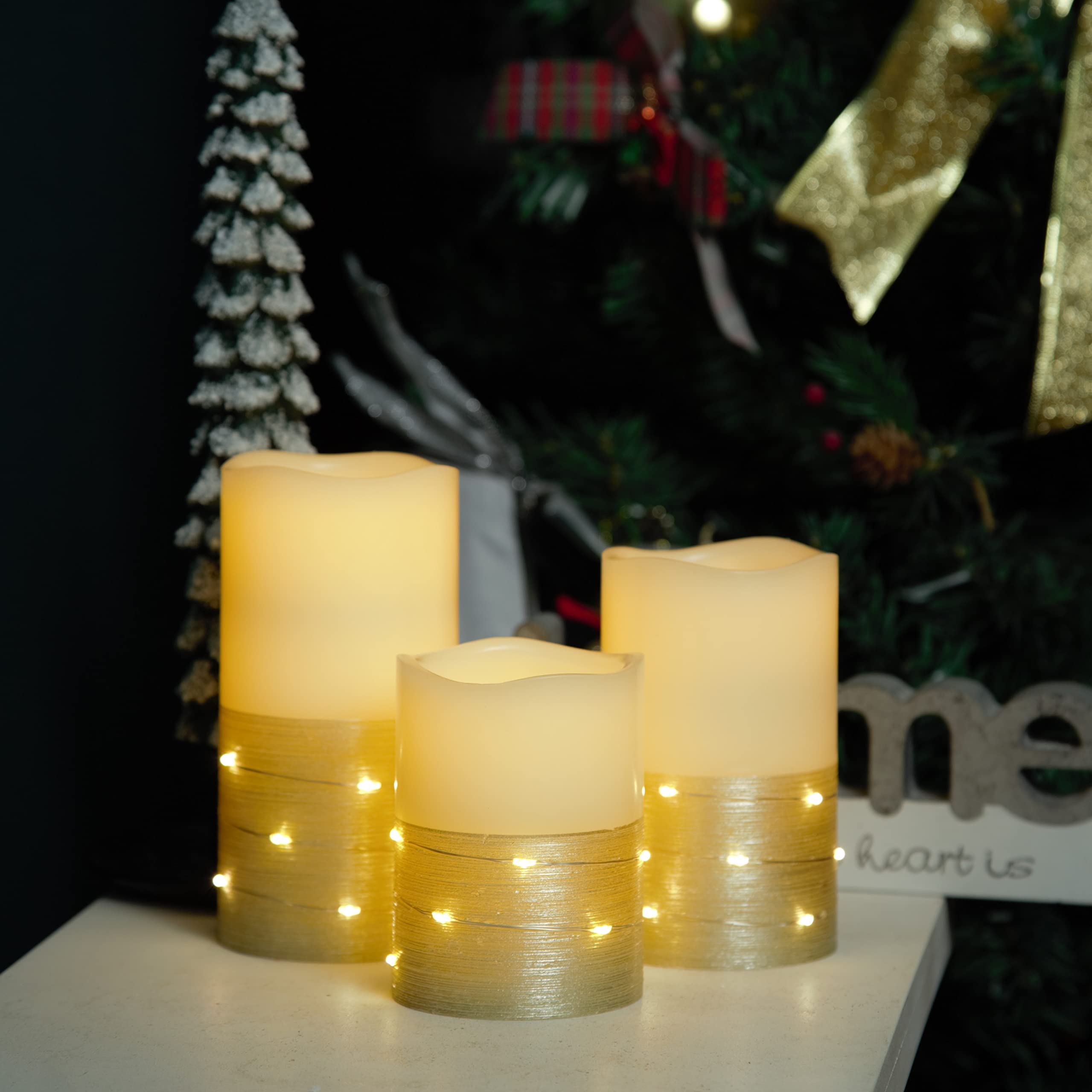 H-BLOSSOM ivory flameless candles with remote for easy control
