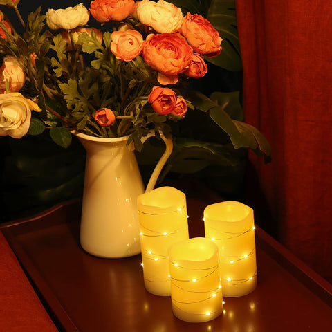 H-BLOSSOM Ivory 3x4 pillar candle powered by batteries for safe use anywhere
