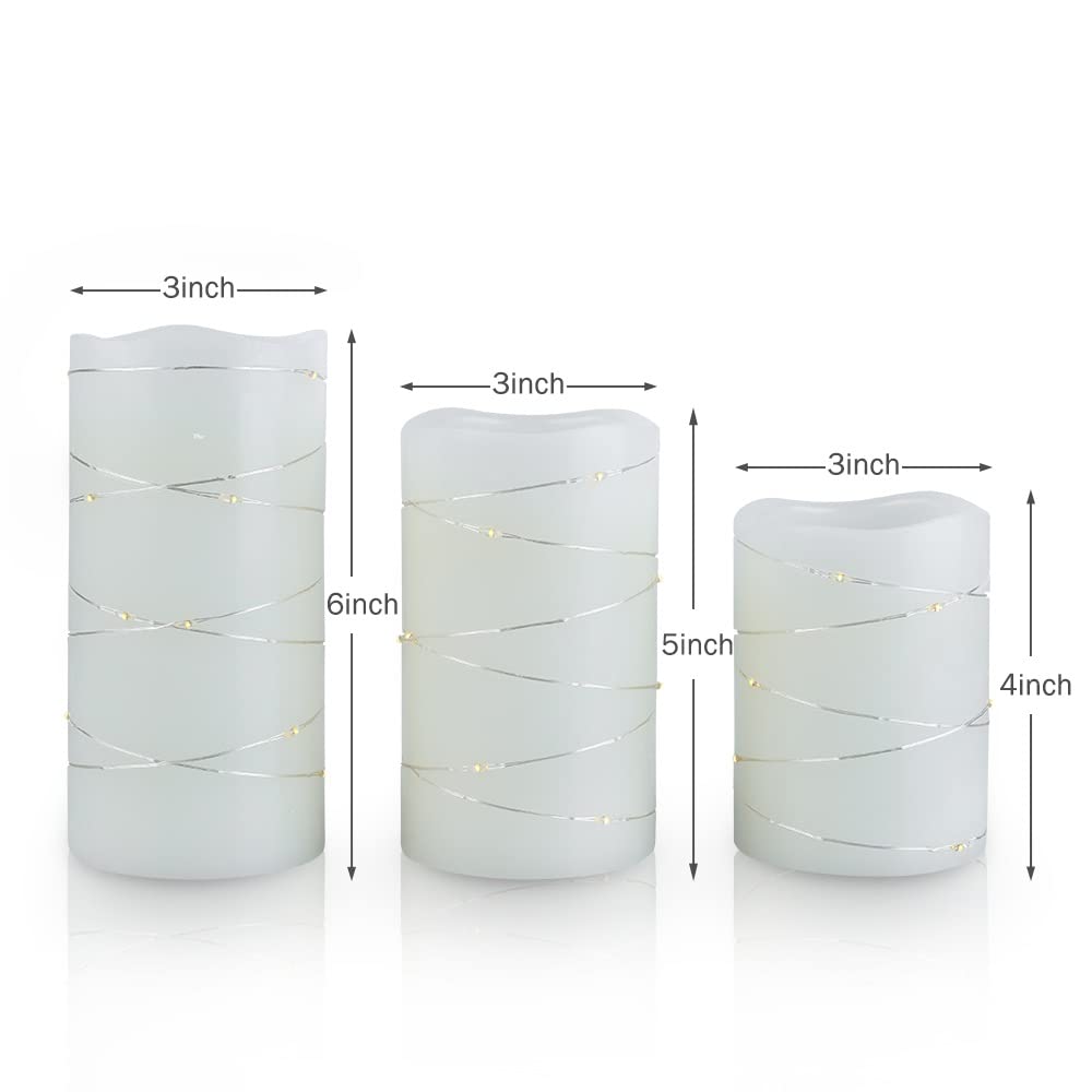 H-BLOSSOM Ivory 6in pillar candle battery-powered for versatile placement