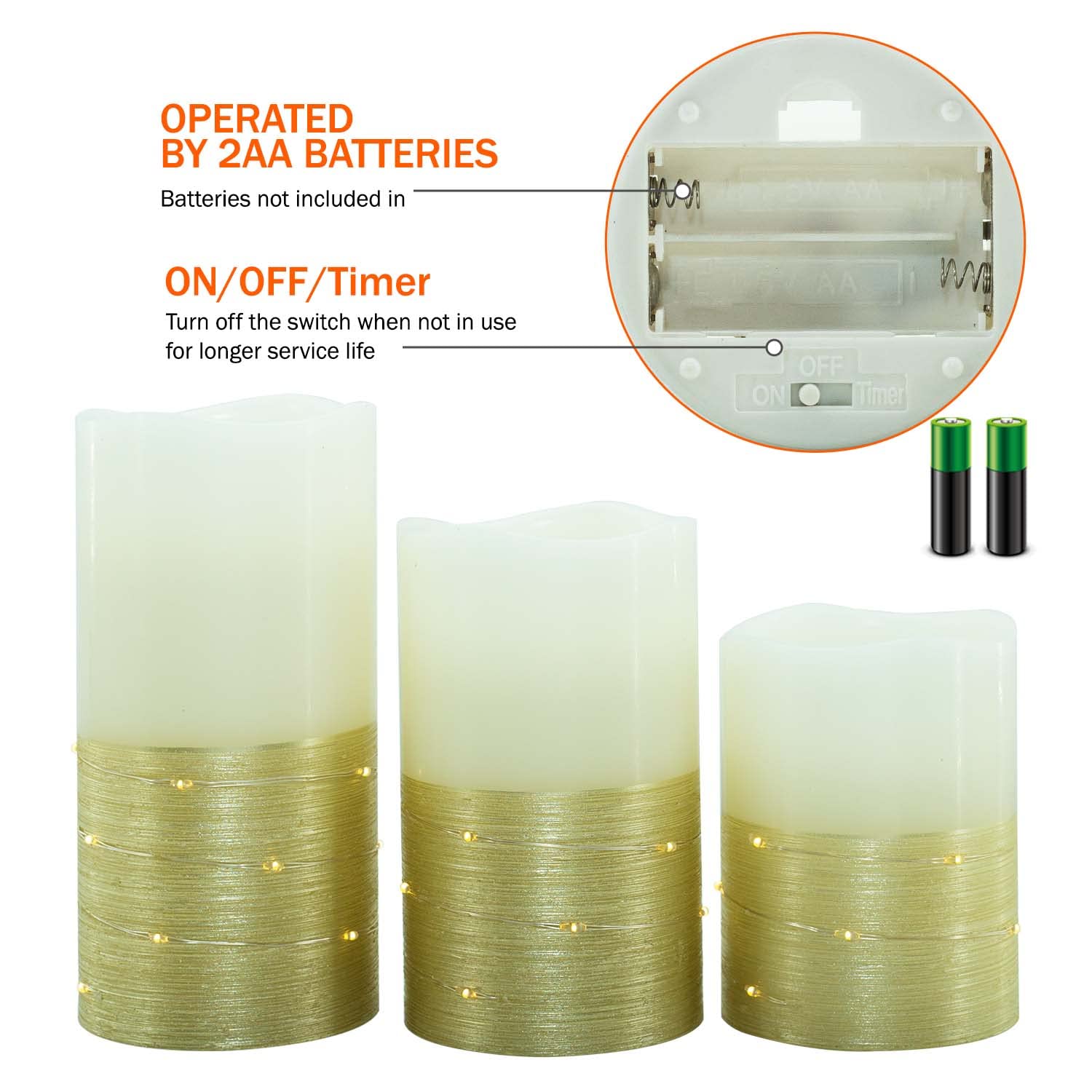 H-BLOSSOM wax-look LEDs provide gentle, candle-like glow