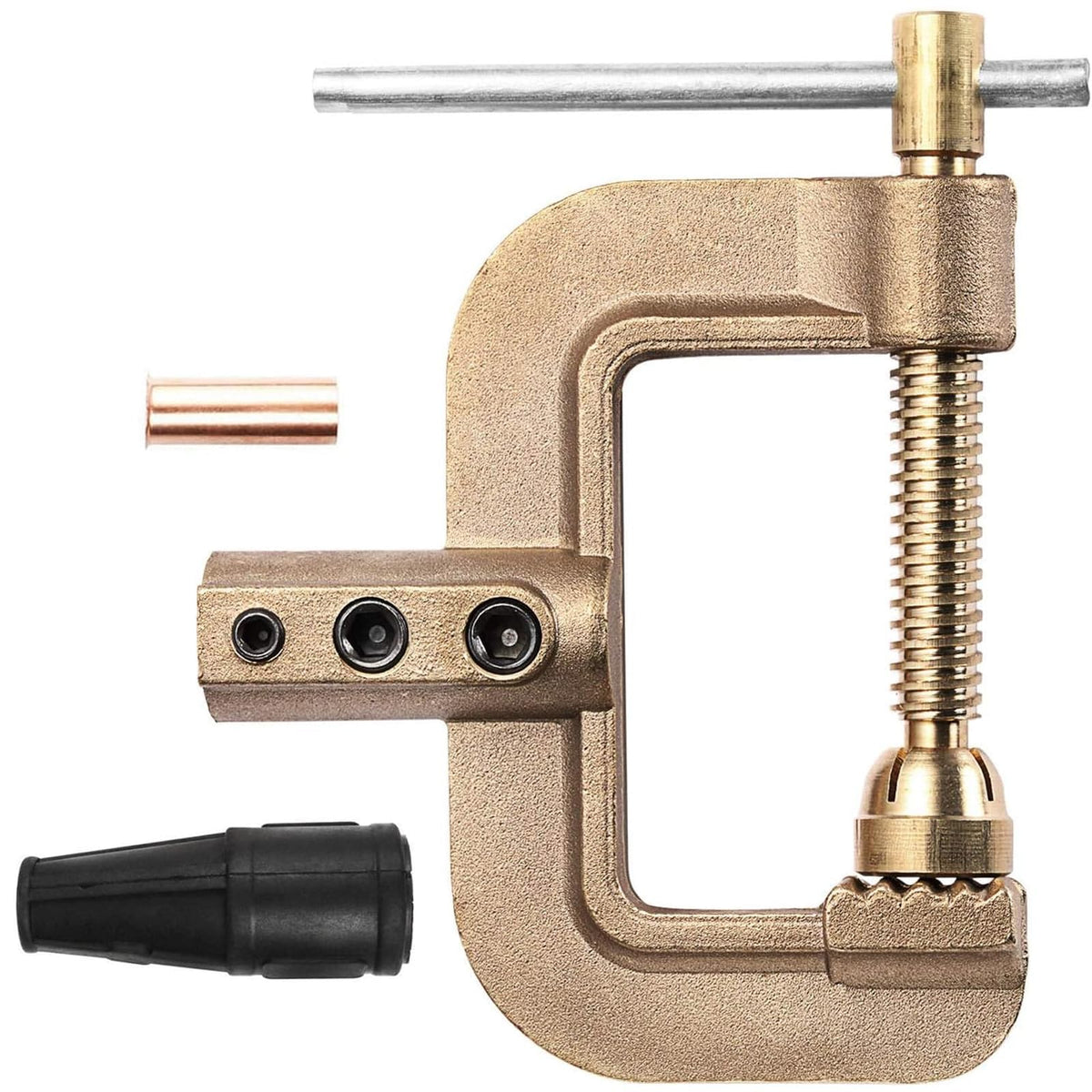 H HZXVOGEN welding ground clamp front view showing solid brass grounding.