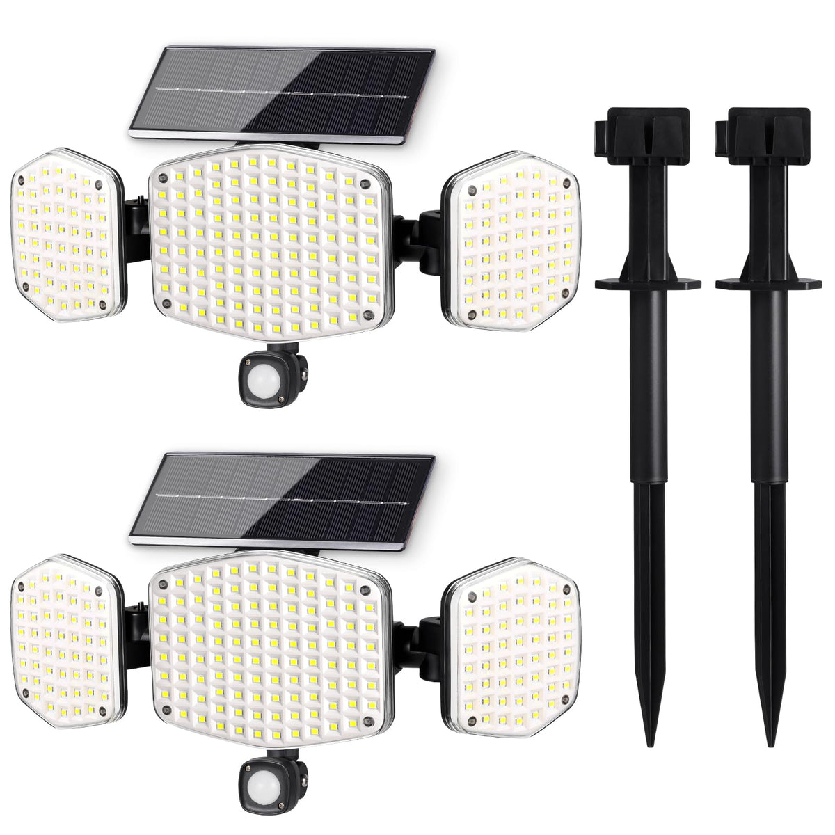 HAARAY solar motion light with stake illuminating the frontyard for curb appeal and safety