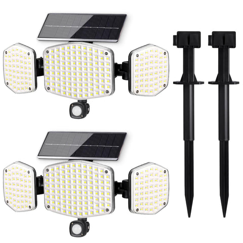 HAARAY solar motion light with stake illuminating the frontyard for curb appeal and safety