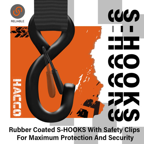Haccoplanet ratchet strap is 1.6 inches wide for even load distribution on trucks
