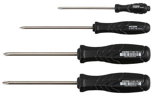 HACHIEMON Hozan JIS-4 screwdriver set for precise fastener work on Japanese-spec screws
