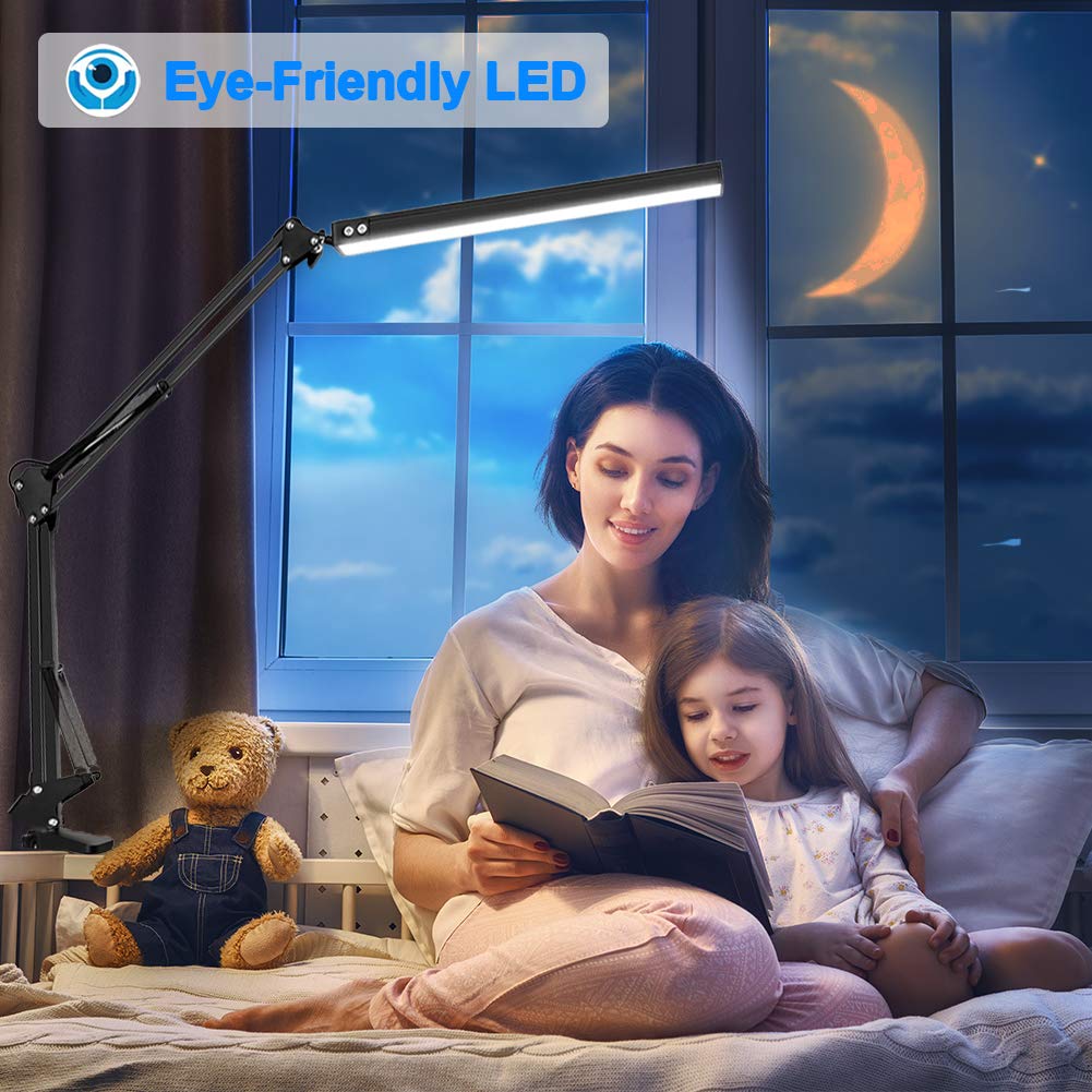 HaFundy LED Desk Lamp 360-degree rotating head provides precise light direction.