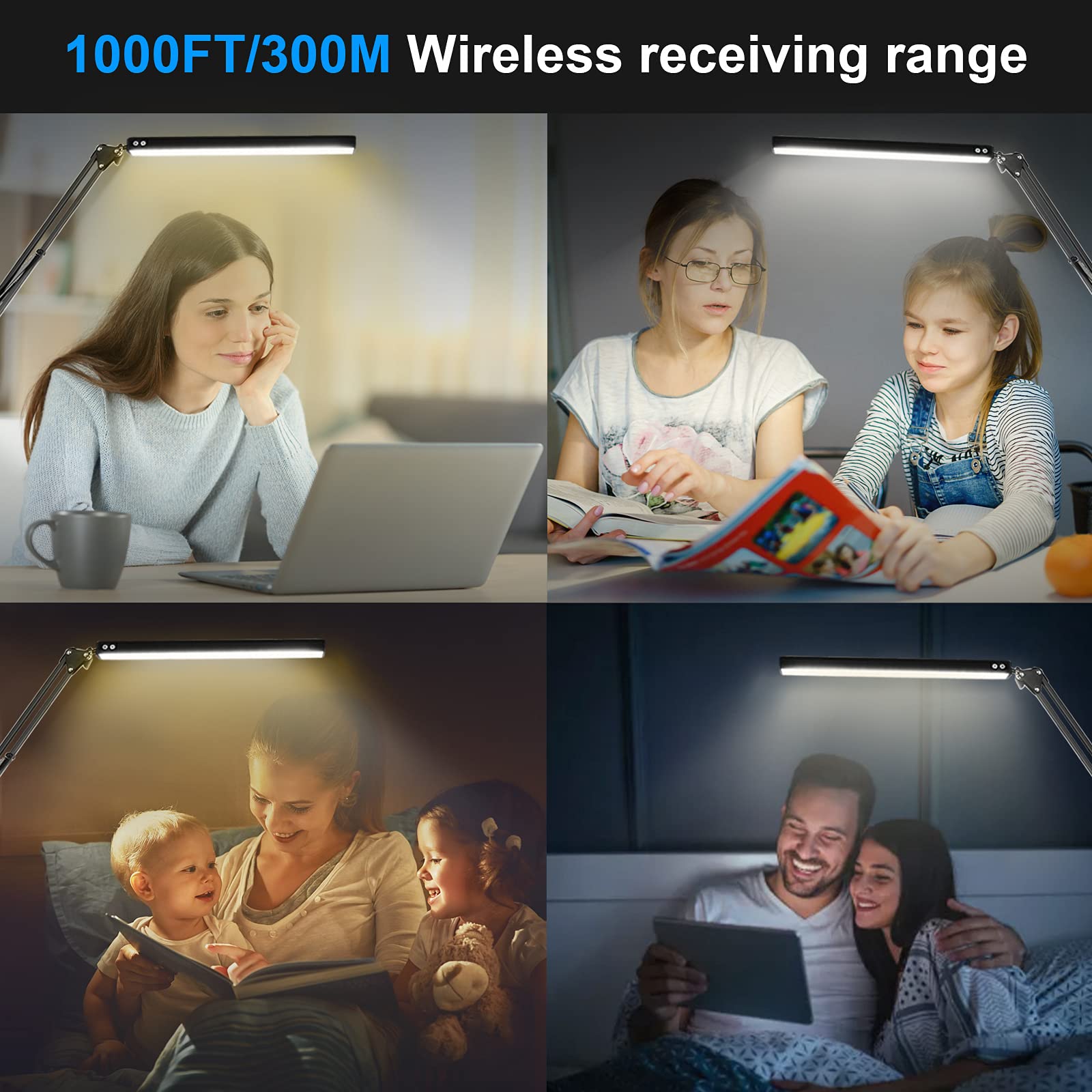 HaFundy LED Desk Lamp USB power option supports charging from laptops or power banks.