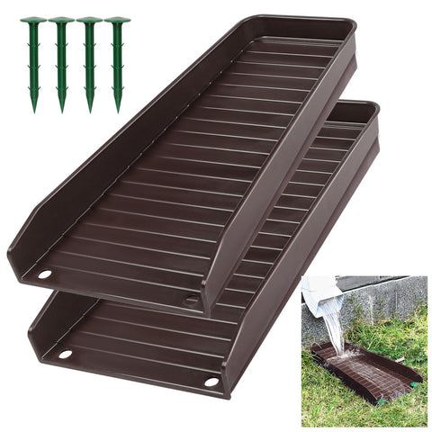 HAHOME downspout extension in brown, extending water away from the foundation.