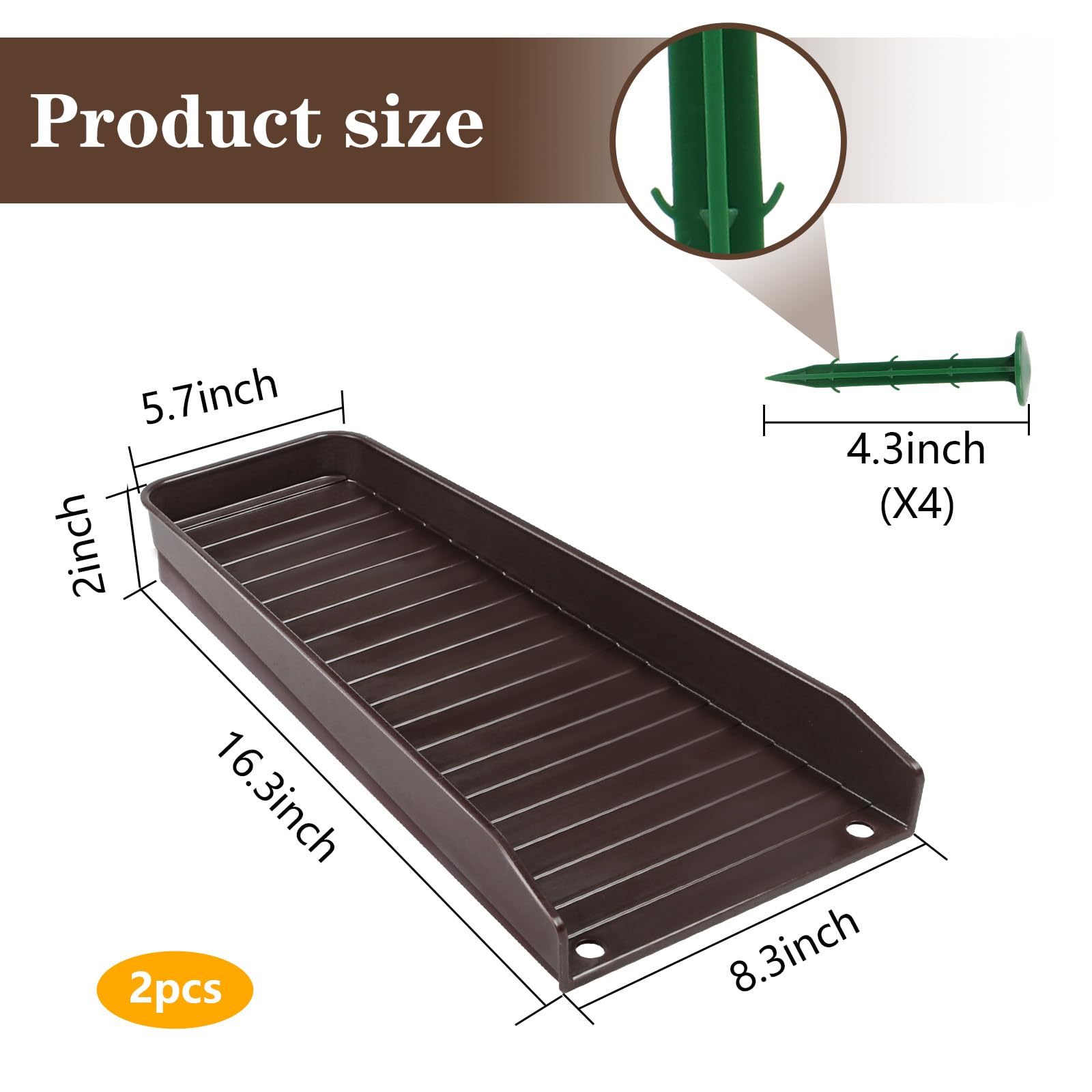 HAHOME downspout extension includes stakes for quick ground securement.