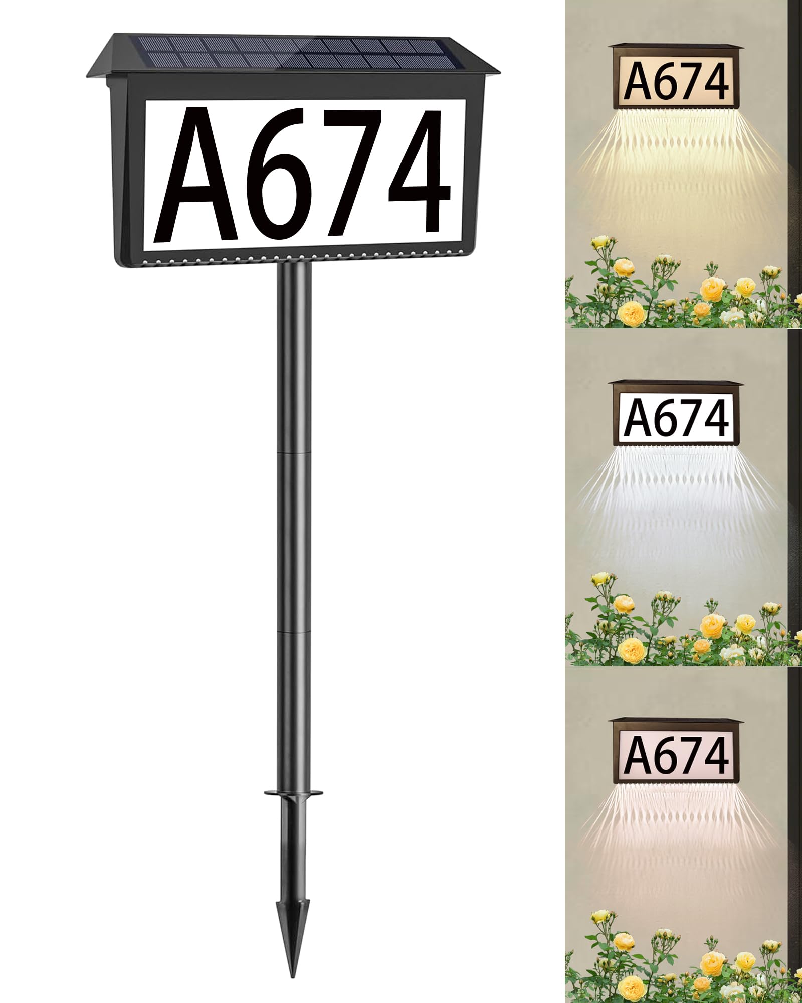 HAHOME solar house numbers wall mount illuminate your address at night