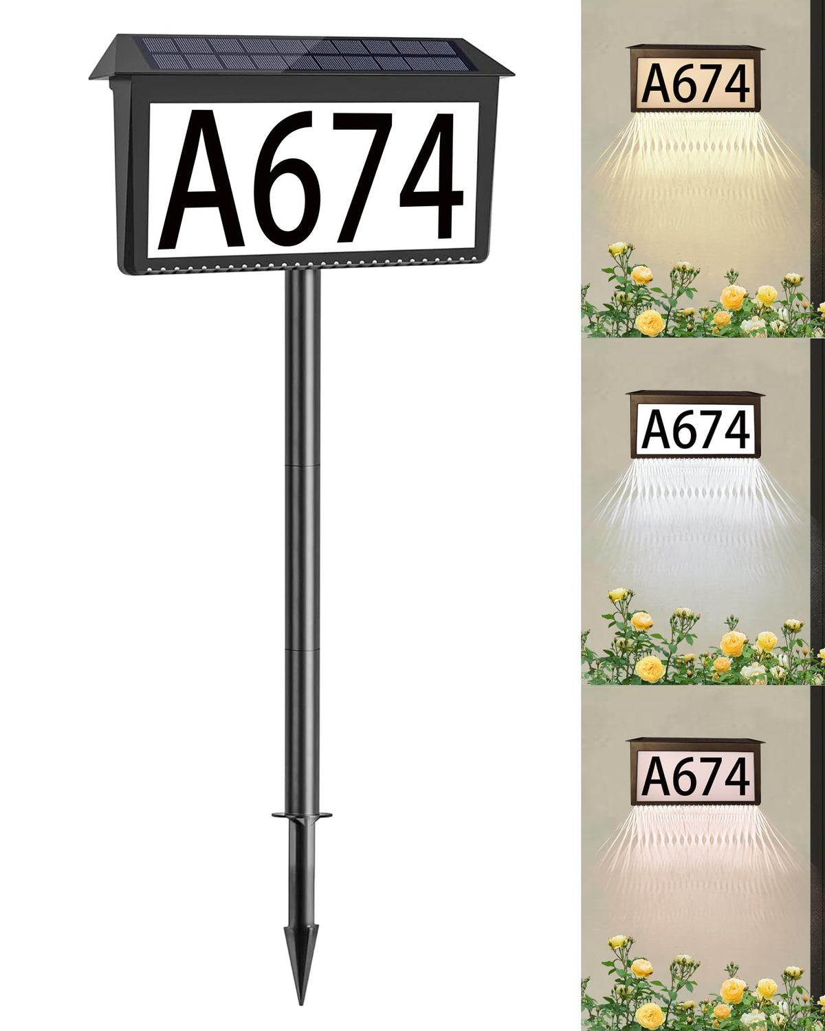 HAHOME solar house numbers wall mount illuminate your address at night