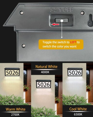 HAHOME solar address sign easy installation on wall or lawn