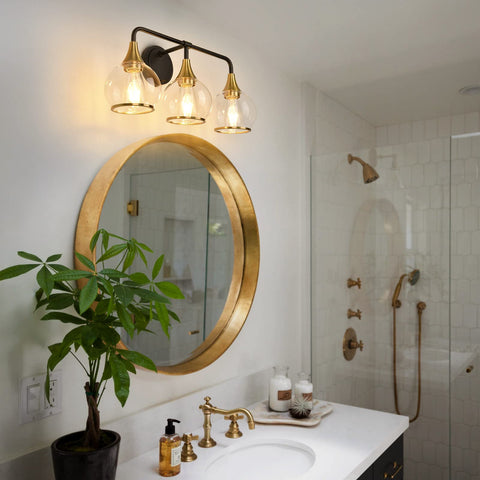 HAHZT vanity light shown with dimmer compatibility for mood lighting