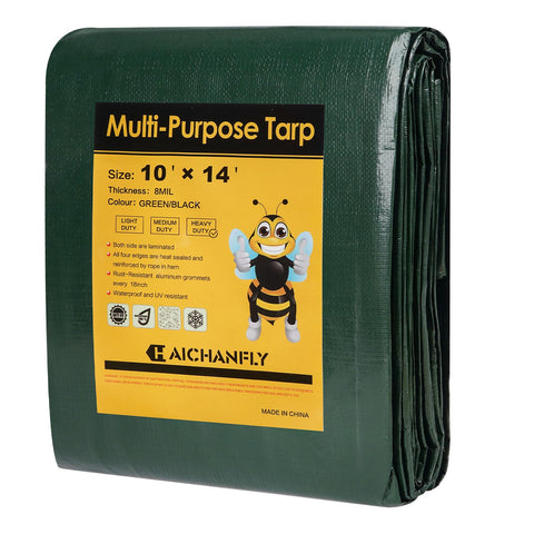 HAICHANFLY heavy-duty tarp with double-sided waterproof protection in outdoor setup.