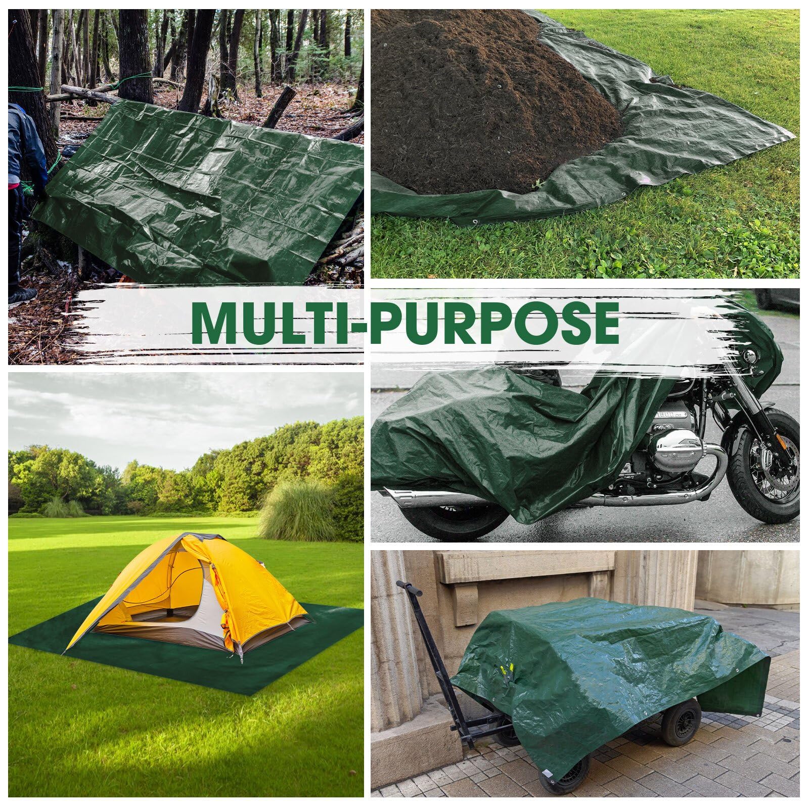 HAICHANFLY tarp ideal for camping, construction, and outdoor protection.
