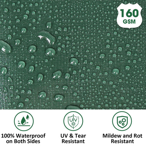 HAICHANFLY tarp features reinforced edges and plastic corners for durability.