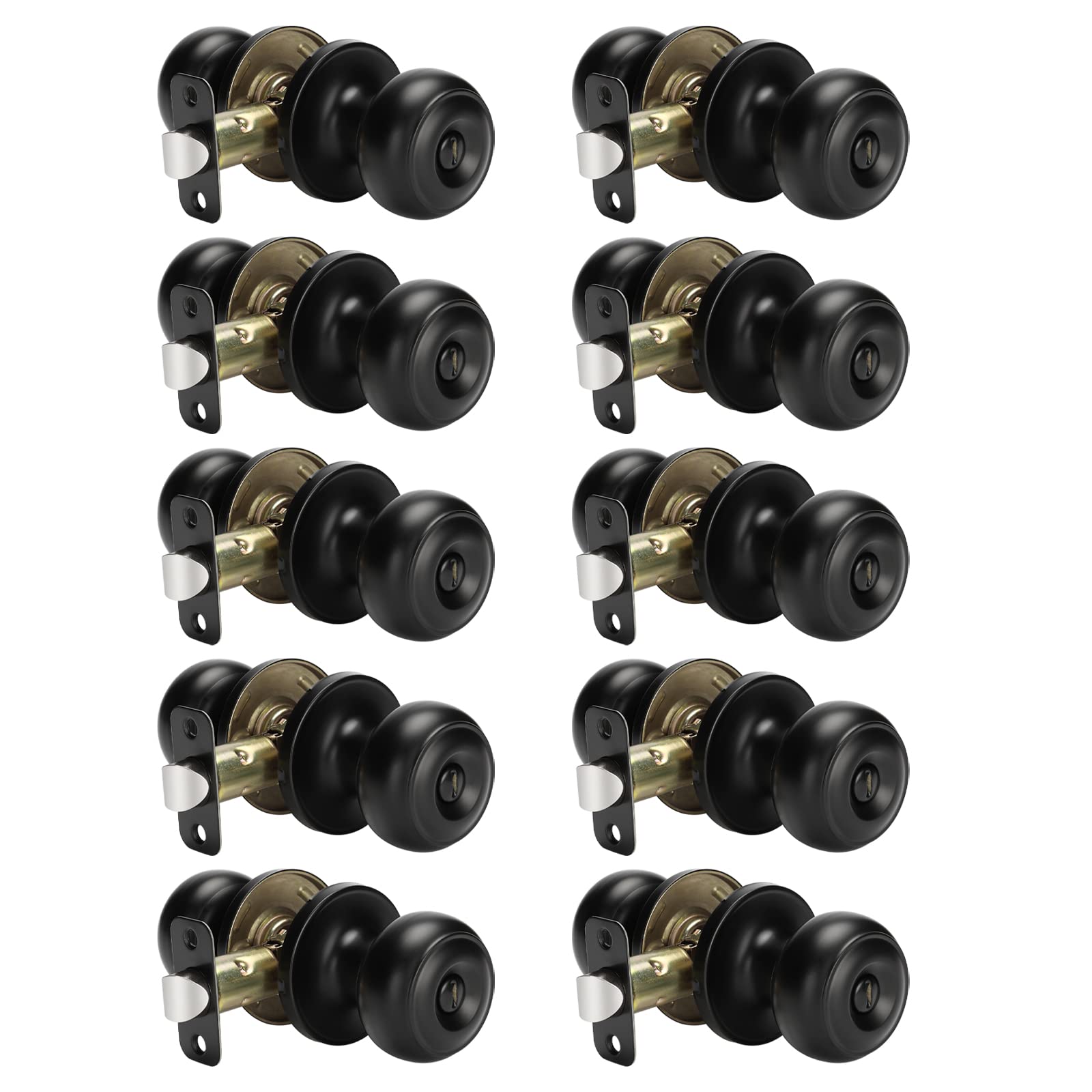 Haidms 10-pack matte black interior door knobs for quick interior privacy upgrades