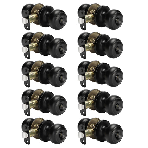 Haidms 10-pack matte black interior door knobs for quick interior privacy upgrades