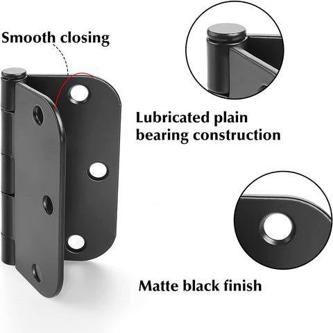 Haidms 3.5-inch rounded corner hinges ideal for home doors.