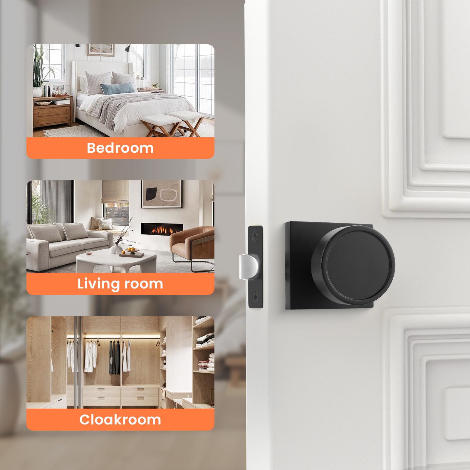 Haidms 6-pack display demonstrates bulk privacy knobs for multiple rooms.