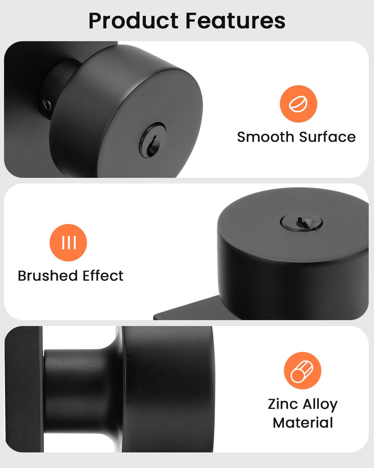 Haidms door knob deadbolt on door illustrating bi‑directional installation