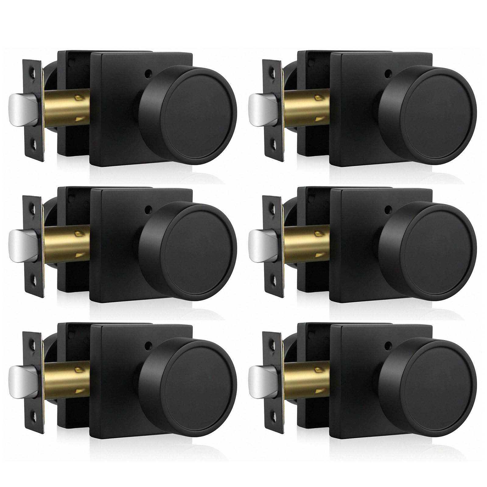 Haidms black interior knob close-up shows matte finish and privacy-ready design.