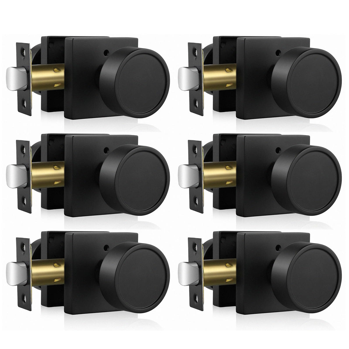 Haidms black interior knob close-up shows matte finish and privacy-ready design.