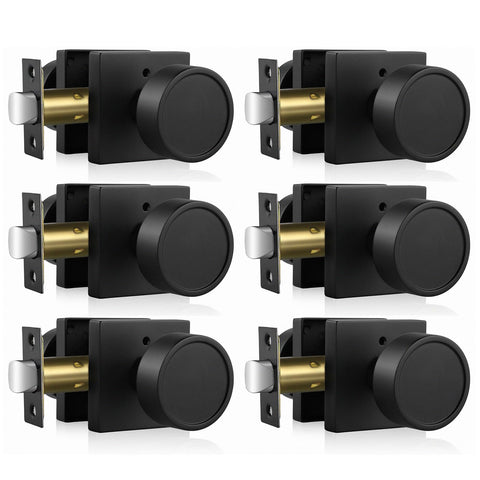 Haidms black interior knob close-up shows matte finish and privacy-ready design.