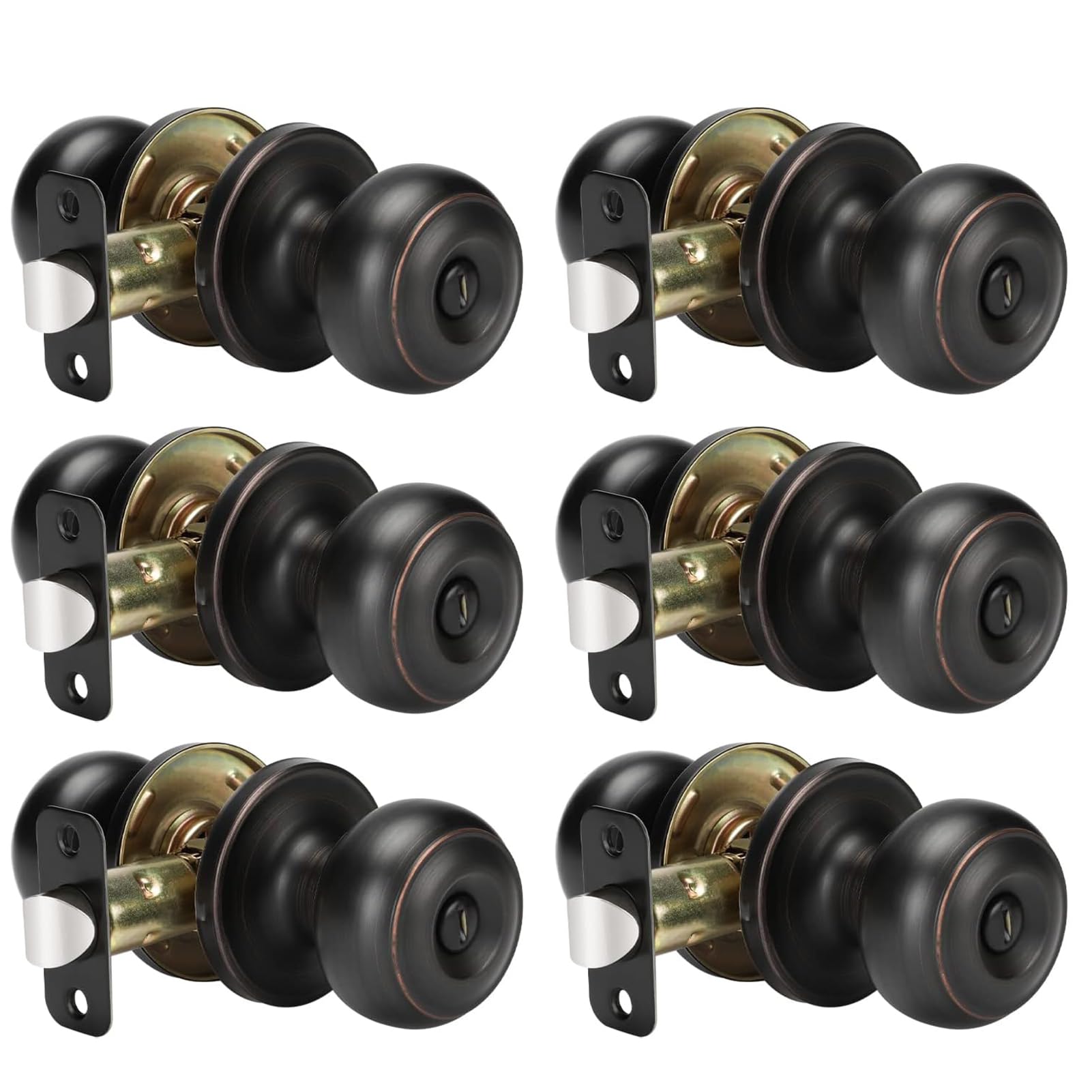 Haidms bronze door knob close up showing the round ball design for smooth interior privacy