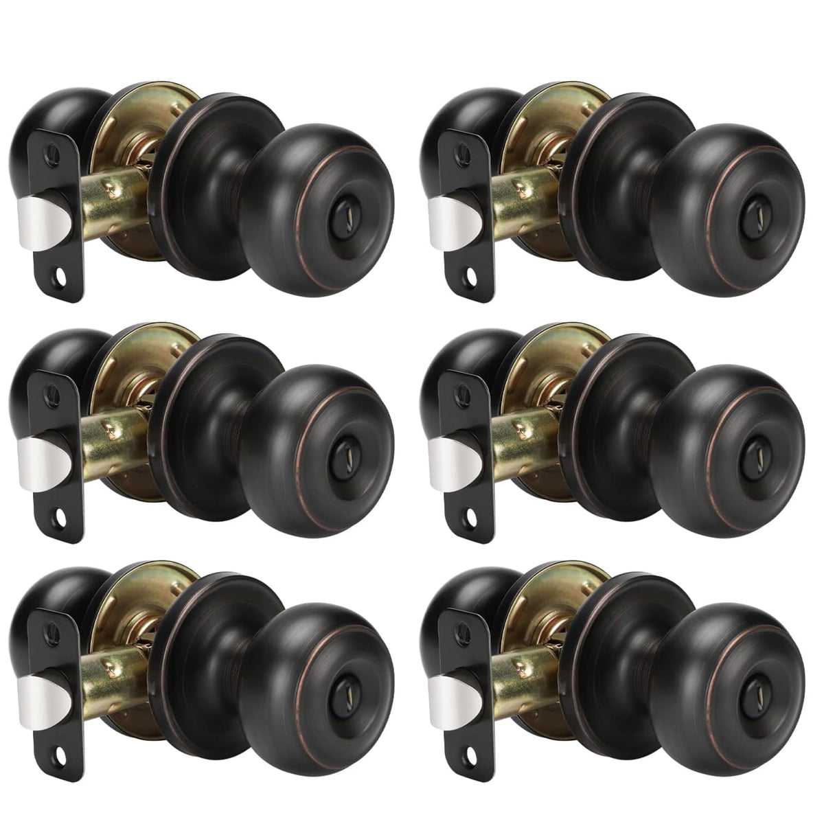 Haidms bronze door knob close up showing the round ball design for smooth interior privacy