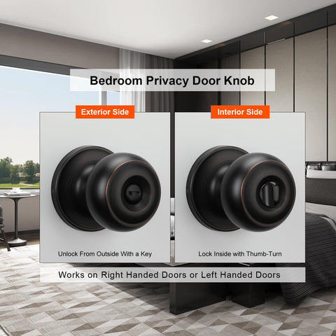 Haidms bronze knob with emergency pin for outside access when needed