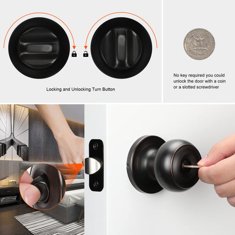 Haidms door knob hardware included for quick installation