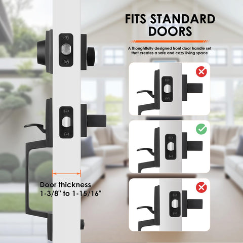 Haidms front door set with keys included for secure keyed entry.