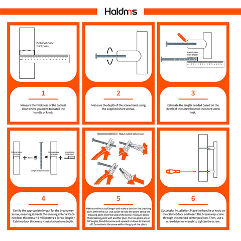 Haidms included screws 1in and 1.57in for easy install