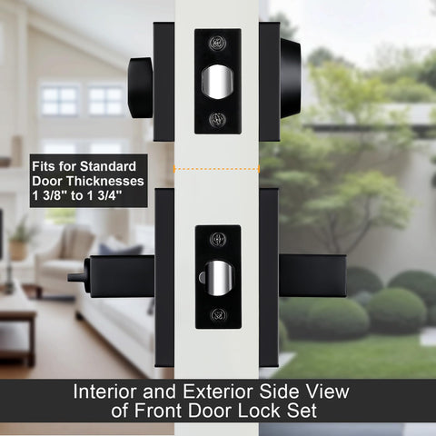 Haidms matte black front door handle adds modern security and style.